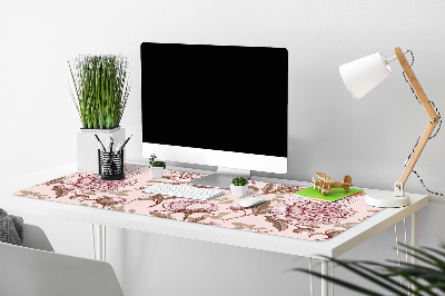 Full desk mat pink peonies
