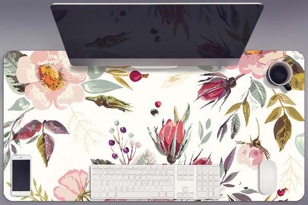 Large desk pad PVC protector Field flowers