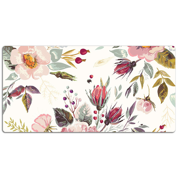 Large desk pad PVC protector Field flowers