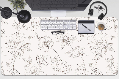 Desk mat sketched flowers