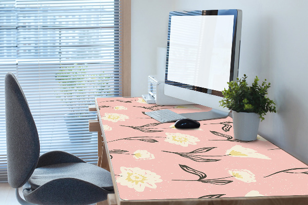 Full desk protector delicate flowers