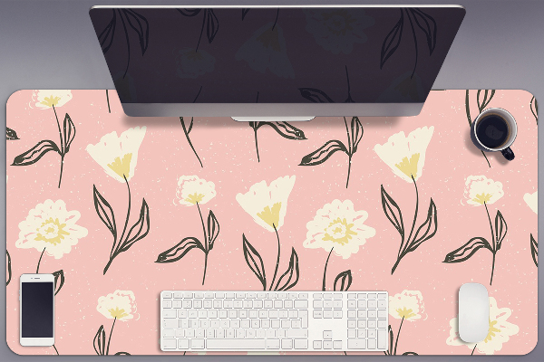 Full desk protector delicate flowers