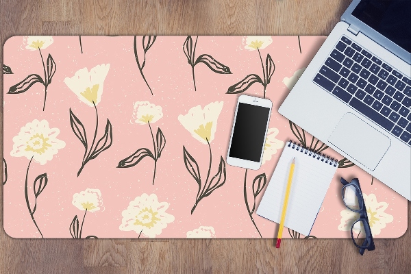 Full desk protector delicate flowers