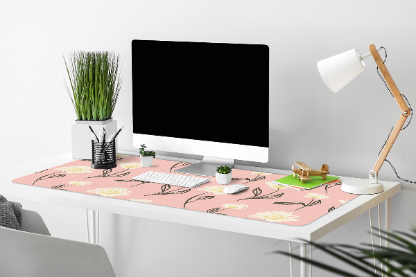 Full desk protector delicate flowers