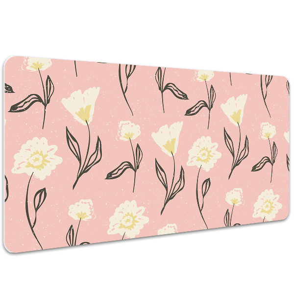 Full desk protector delicate flowers
