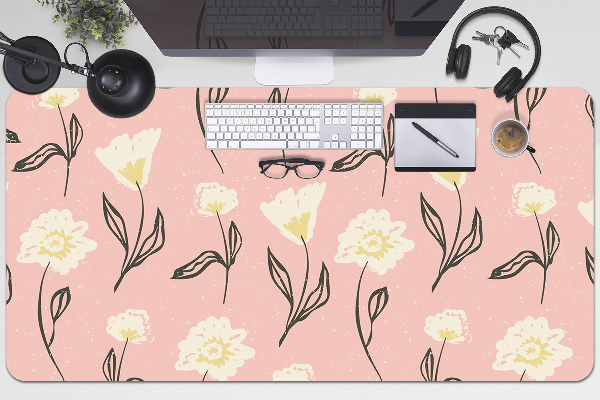 Full desk protector delicate flowers
