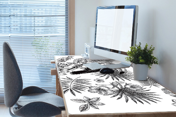 Full desk pad Tropical black and white