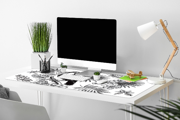 Full desk pad Tropical black and white