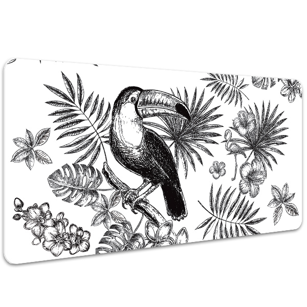 Full desk pad Tropical black and white