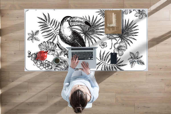 Full desk pad Tropical black and white