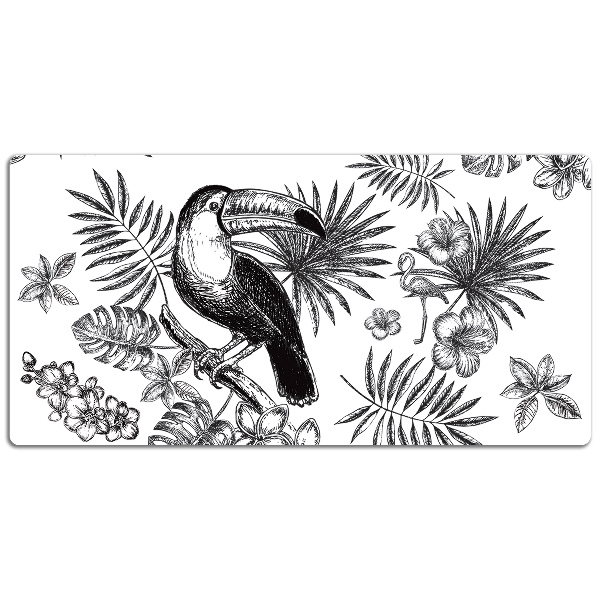 Full desk pad Tropical black and white