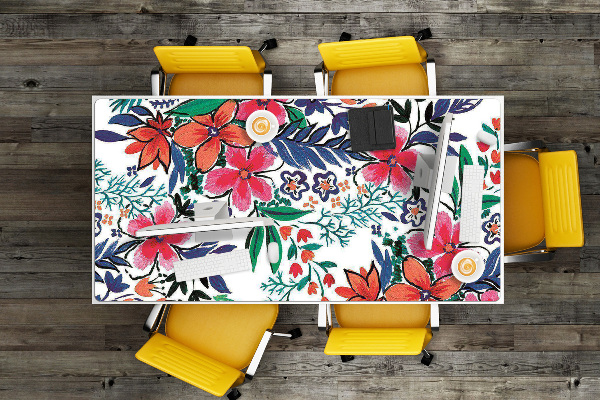 Desk pad Colorful flowers