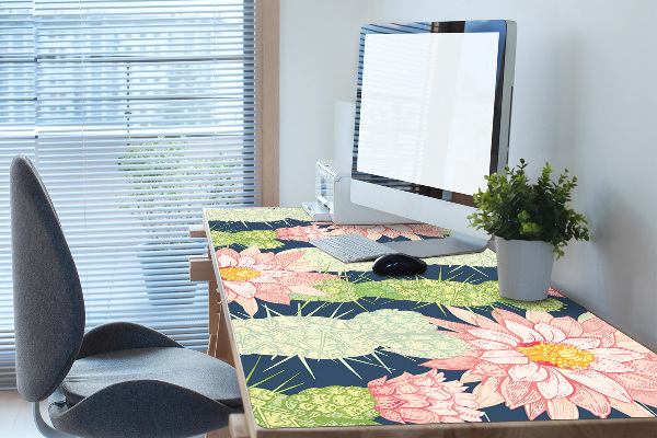 Full desk mat cactus flowers