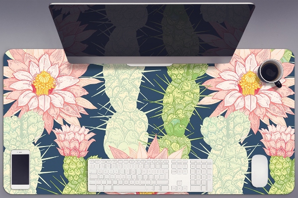 Full desk mat cactus flowers