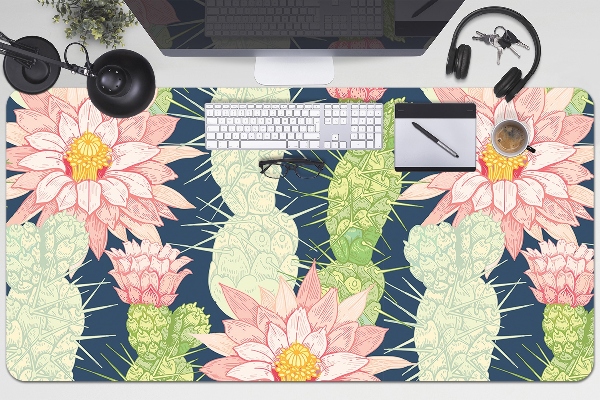 Full desk mat cactus flowers