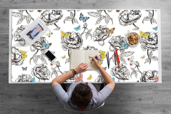 Large desk mat for children Butterflies