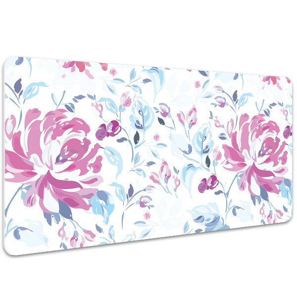 Full desk protector purple flowers