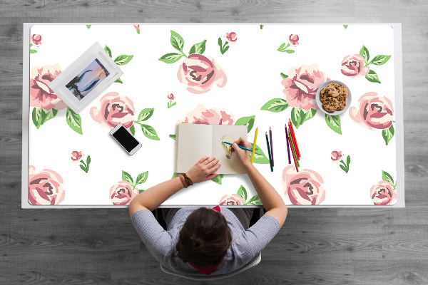 Full desk protector pastel flowers