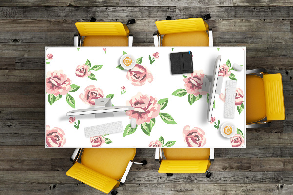 Full desk protector pastel flowers