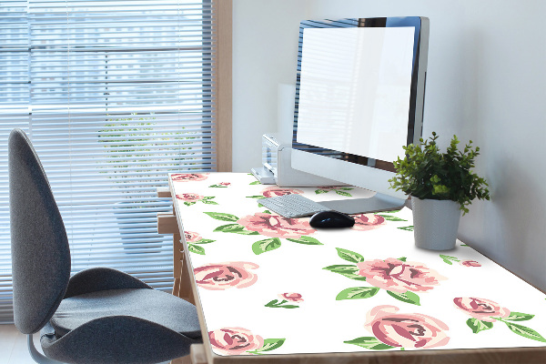 Full desk protector pastel flowers