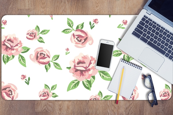 Full desk protector pastel flowers