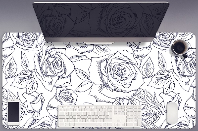 Desk pad blue roses