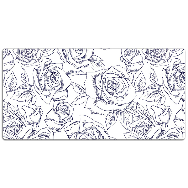 Desk pad blue roses