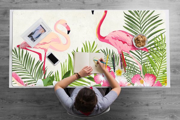 Large desk pad PVC protector two flamingos