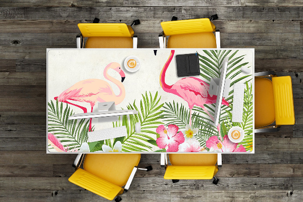 Large desk pad PVC protector two flamingos