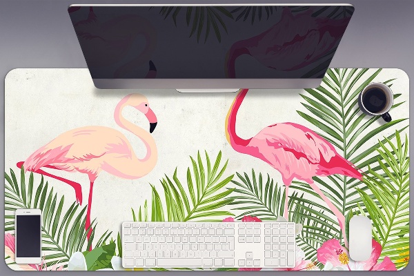 Large desk pad PVC protector two flamingos
