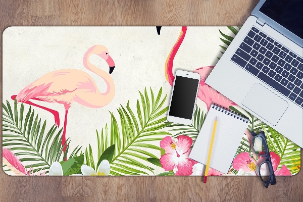 Large desk pad PVC protector two flamingos