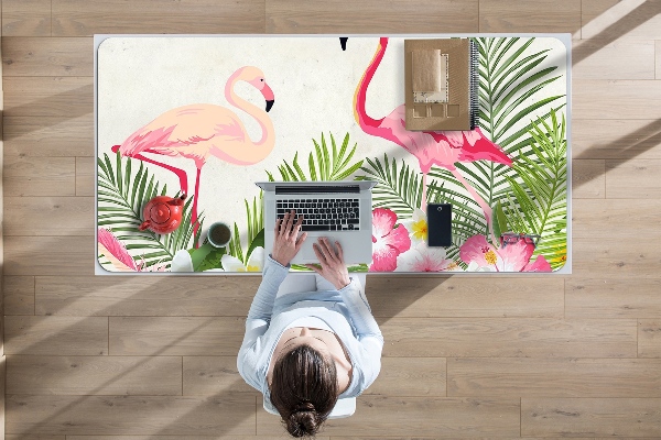 Large desk pad PVC protector two flamingos