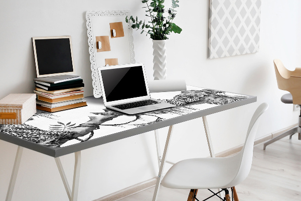 Full desk pad Cheetahs on a branch