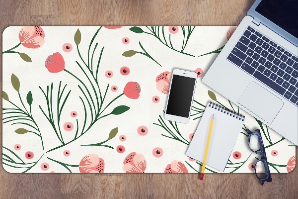 Large desk pad PVC protector Vintage poppies