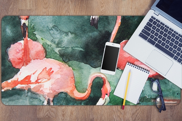 Full desk pad painted flamingos