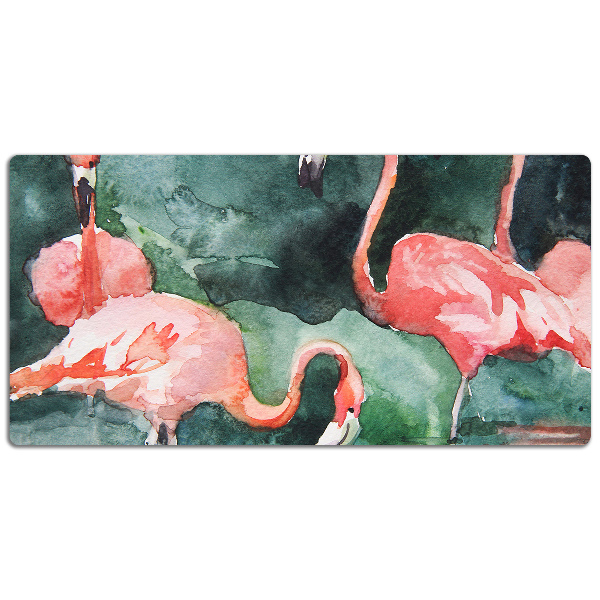 Full desk pad painted flamingos