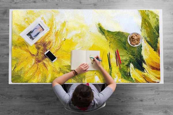 Large desk mat for children Sunflowers