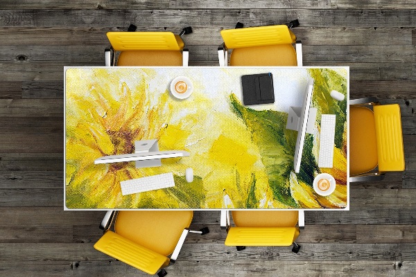 Large desk mat for children Sunflowers