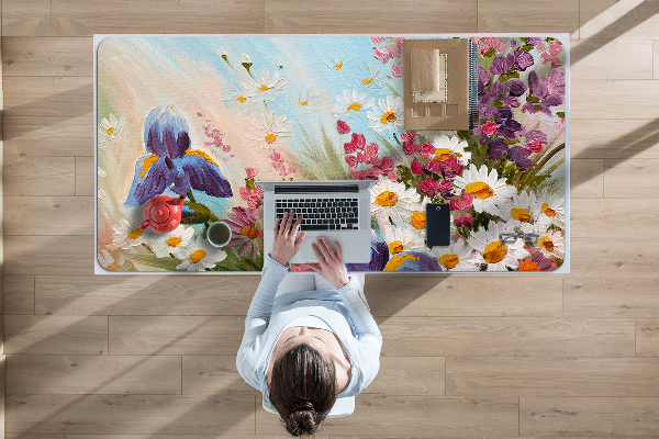 Large desk mat for children A field meadow