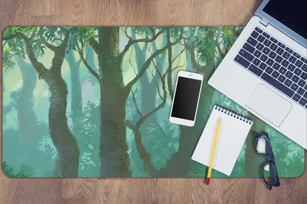 Large desk mat for children dark forest