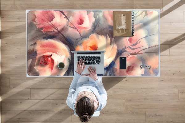 Full desk pad orange roses