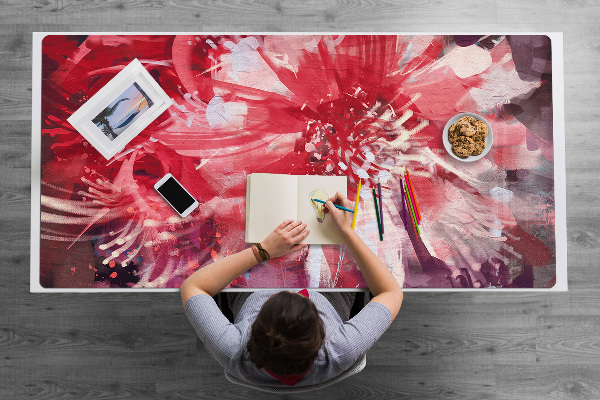 Full desk mat red flower