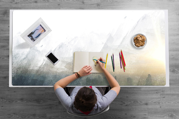 Large desk mat for children Fuji Landscape