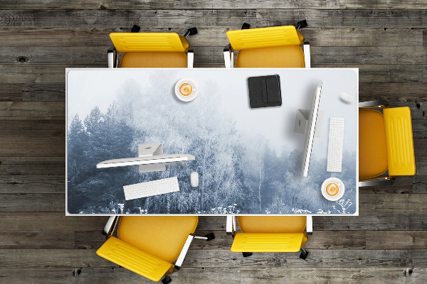 Large desk mat table protector Winter tree
