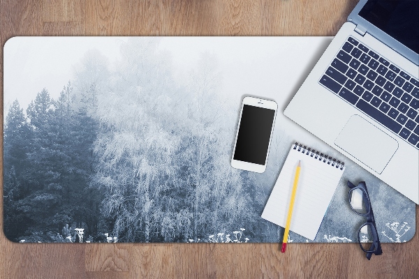 Large desk mat table protector Winter tree