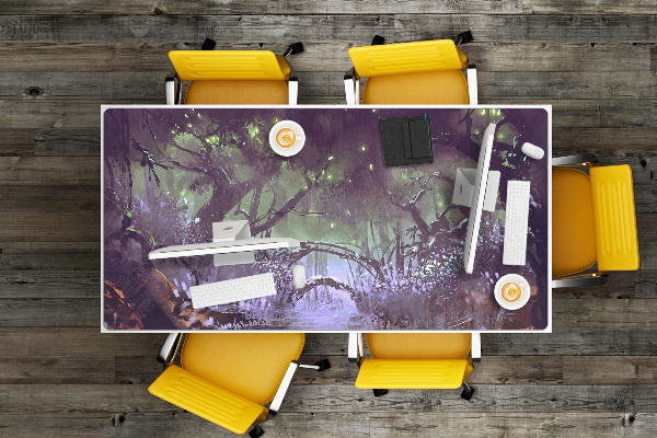 Large desk mat for children dark forest