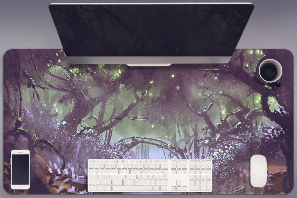 Large desk mat for children dark forest