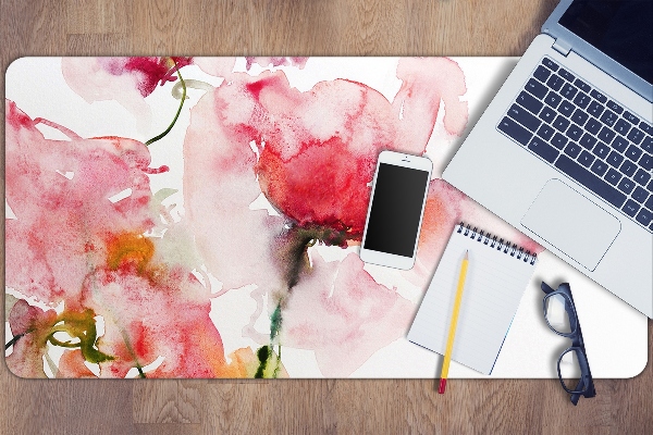 Desk pad watercolor flowers