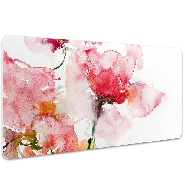 Desk pad watercolor flowers