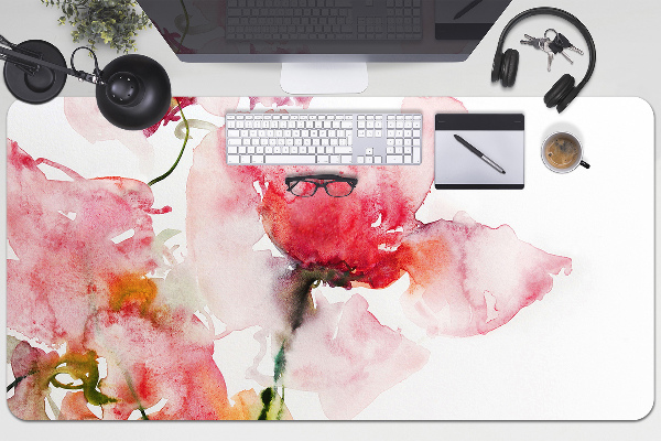 Desk pad watercolor flowers